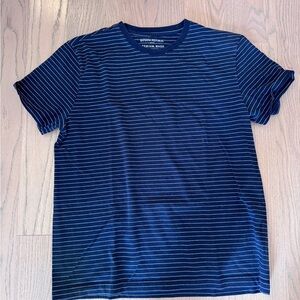 Banana Republic Blue Striped Short Sleeve Tee